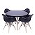 Conjunto Eames mesa 120cm Laqueada + 4 cadeiras cim braço - Imagem 1