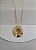 CONJUNTO COLAR E BRINCO OVAL RISCADO BANHADO EM OURO - Imagem 4