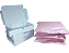 Kit 100 Caixas de Papelão Branco 16x11x3 + 100 Envelopes de Segurança Rosa Claro 19x25 - Imagem 1