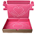 Caixa de Papelão com Papel Cartão - 24x16x4 - Coração Mãozinhas - Rosa - Imagem 4