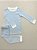Pijama Comprido Listras Azul com Branco em Algodão Pima - Imagem 3