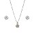 Conjunto colar pingente e brinco mini flor - Imagem 1