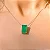 Colar de Prata 925 com pingente retangular fusion verde esmeralda - Imagem 2