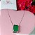 Colar de Prata 925 com pingente retangular fusion verde esmeralda - Imagem 3