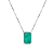 Colar de Prata 925 com pingente retangular fusion verde esmeralda - Imagem 1