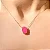 Colar de Prata 925 com pingente oval fusion turmalina rosa - Imagem 2