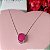 Colar de Prata 925 com pingente oval fusion turmalina rosa - Imagem 3