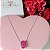 Colar de Prata 925 com pingente oval fusion turmalina rosa - Imagem 4