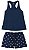 Pijama Short Doll Regata Nadador Marinho Poá - Malwee Liberta - Imagem 1