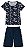 Pijama Floral curto azul marinho com botões - Malwee - Imagem 1