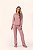 Pijama longo feminino simpatia listrado rosa - Lua Encantada - Imagem 1