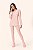 Pijama longo feminino chamego rosa poá com legging de cotton - Lua Encantada - Imagem 1