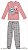 Pijama infantil menina longo Rosa Bulldog com calça xadrez cinza - Malwee - Imagem 1
