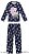 Pijama infantil menina longo azul com bolinhas e dinossauro rosa - Malwee - Imagem 1