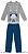 Pijama longo infantil menino coelho azul e cinza - Malwee - Imagem 1