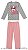 Pijama longo infantil menina cachorrinho rosa e cinza - Malwee - Imagem 1