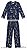 Pijama longo infantil menino azul com estampa de dinossauro astronauta - Malwee - Imagem 1