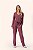 Conjunto Pijama feminino Blusa e Calça Canelado com bolso Vinho - Lua Encantada - Imagem 2