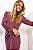Conjunto Pijama feminino Blusa e Calça Canelado com bolso Vinho - Lua Encantada - Imagem 1
