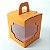 (24pç) DV-14 Lisa Laranja Caixa com Visor Embalagem Janelar (7.5 x 7.5 x 8.5 cm) + Berço2 Plástico para 1 Cupcake Grande - Imagem 2