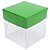 25 Caixa de Acetato com Base VERDE ESCURO Lisa (6x6x6cm) Embalagem de Plástico Transparente - Imagem 2