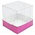 25 Caixa de Acetato com Base PINK Lisa (6x6x6cm) Embalagem de Plástico Transparente - Imagem 1