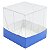 25 Caixa de Acetato com Base AZUL ESCURO Lisa (6x6x6cm) Embalagem de Plástico Transparente - Imagem 1