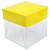 25 Caixa de Acetato com Base AMARELA Lisa (6x6x6cm) Embalagem de Plástico Transparente - Imagem 1