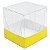 25 Caixa de Acetato com Base AMARELA Lisa (6x6x6cm) Embalagem de Plástico Transparente - Imagem 2