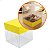 Caixa de Acetato com Base AMARELA Lisa (6x6x6cm) Kit 100un Embalagem de Plástico Transparente - Imagem 1