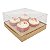 Caixa de Acetato (19x17.5x9 cm) (25un) Embalagem para 4 Cupcakes Grandes KIT55 Caixa Presente - Imagem 6