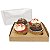 Caixa de Acetato (19x17.5x9 cm) (25un) Embalagem para 4 Cupcakes Grandes KIT55 Caixa Presente - Imagem 3