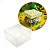 Caixa de Acetato com Base Estampa Futebol Brasil (6x6x4cm) Kit 100un Embalagem de Plástico Transparente - Imagem 1