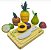 Kit 6 Frutinhas com Corte + Faca + Tabua - Comidinhas de Madeira Newart - Imagem 1