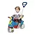 Triciclo Infantil Avespa Carrinho De Passeio Com Empurrador Colorido - Imagem 2
