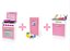 Kit Fogão Geladeira e Pia de Brinquedo Rosa MDF Junges - Imagem 1