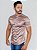 Camisa De Botão Gola Padre Acetinado champanhe - Imagem 5