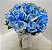 20 rosas brancas tingidas de azul no vaso de vidro - Imagem 1