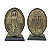 Adorno de Mesa Medalha Milagrosa Nossa Sra. das Graças Metal e Base de Madeira 19 Cm - Imagem 3