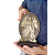Adorno de Mesa Medalha Milagrosa Nossa Sra. das Graças Metal e Base de Madeira 19 Cm - Imagem 2
