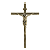 Cruz de Parede Jesus Cristo Metal Dourado Ouro Velho 25cm - Imagem 1