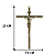 Cruz de Parede Jesus Cristo Metal Dourado Ouro Velho 25cm - Imagem 2