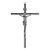 Cruz de Parede Jesus Cristo Metal Prateado Prata Velha 25cm - Imagem 3