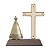 Oratório Crucifixo + Imagem de N Sra Aparecida Metal 15cm - Imagem 2