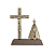 Oratório Crucifixo + Imagem de N Sra Aparecida Metal 15cm - Imagem 1