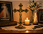 Crucifixo Metal Mesa Altar Oratório Medalha São Bento 14 Cm - Imagem 3