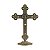 Crucifixo Metal Mesa Altar Oratório Medalha São Bento 13cm - Imagem 1