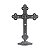 Cruz Metal Mesa  Altar Oratório Medalha de São Bento 13cm Prata Velha - Imagem 2