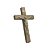 Crucifixo De Parede Metal Com Textura Amadeirada 25 Cm - Imagem 2