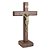 Cruz de Mesa Madeira Nobre Cristo Dourado  20cm Devocional - Imagem 5